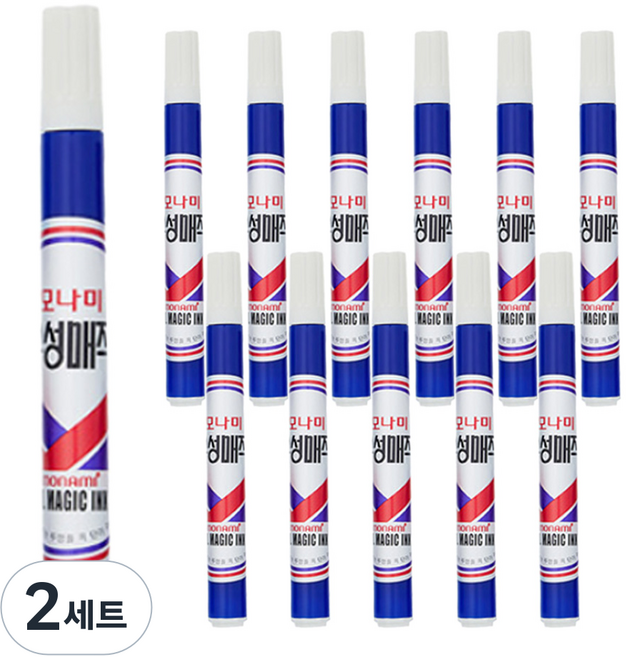 모나미 유성매직 둥근닙, 청색, 24개