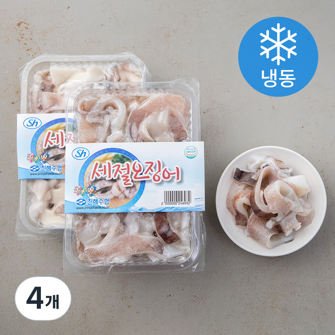 진해수산업협동조합 세절 오징어 (냉동), 500g, 4개