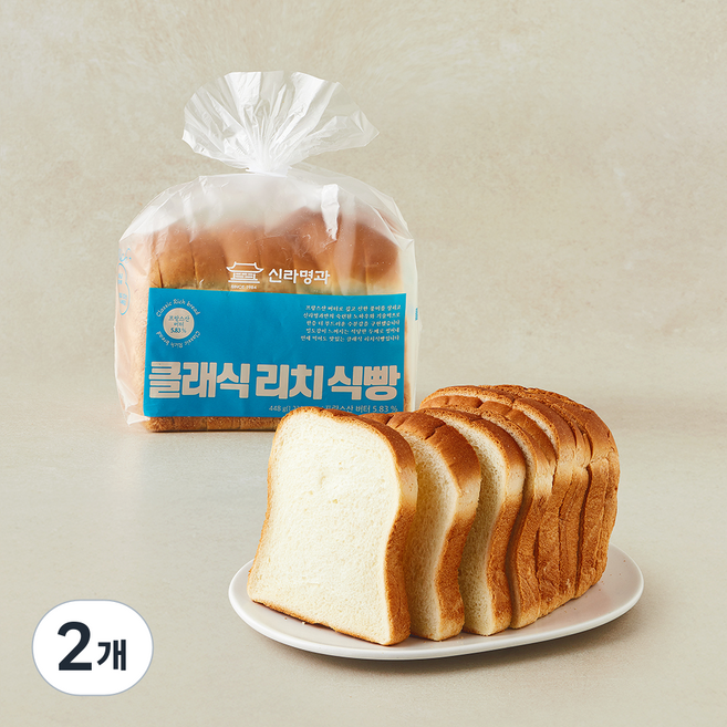 신라명과 클래식 리치 식빵, 448g, 2개