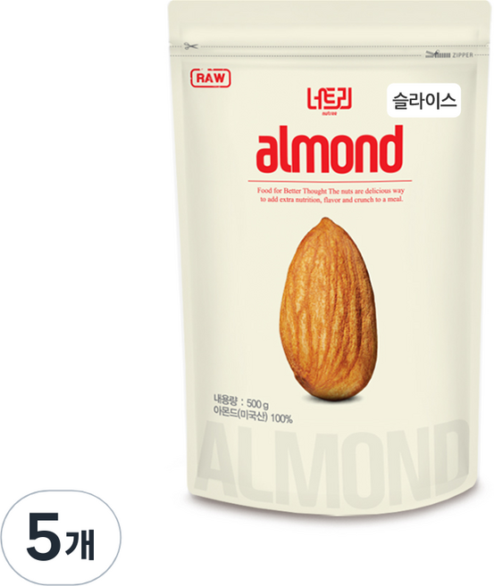 너트리 슬라이스 아몬드, 500g, 5개