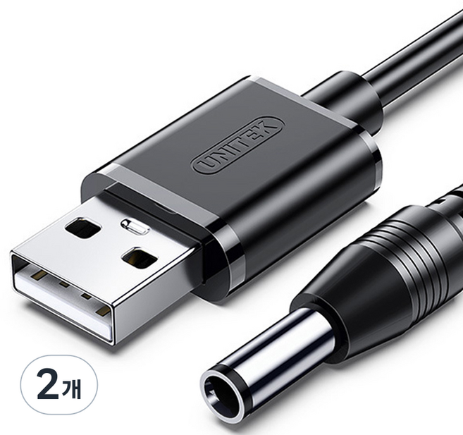 UNITEK 優越者 USB DC 充電線 5.5mm 單線, 2個, 單一顏色, 1500mm