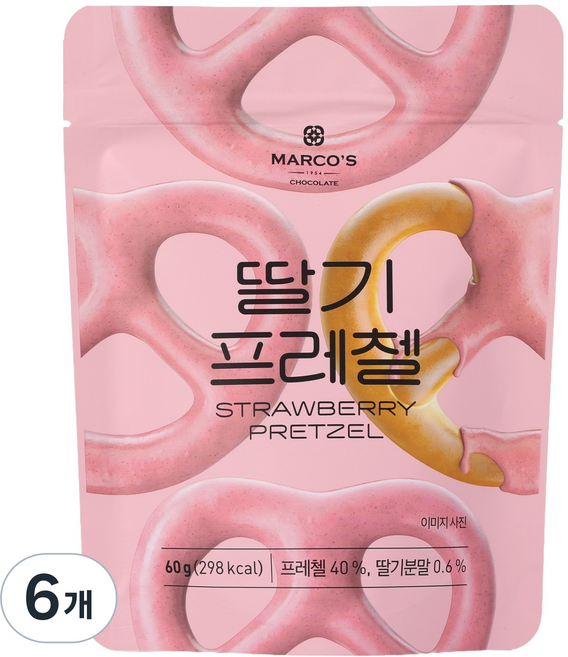 MARCO'S 草莓蝴蝶餅, 60g, 6個