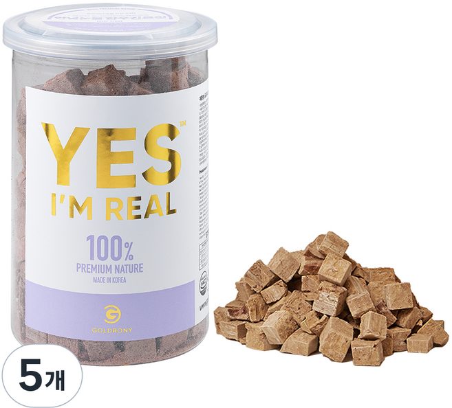 골드로니 강아지 예스아임리얼 프리미엄 저온건조 간식, 한우간트릿, 100g, 5개