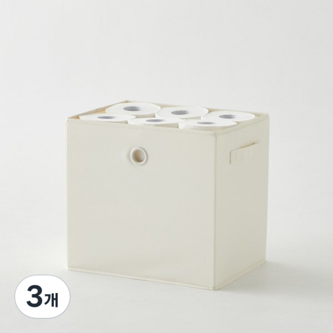 한샘 샘 폴리 수납 바스켓, 크림, 3개