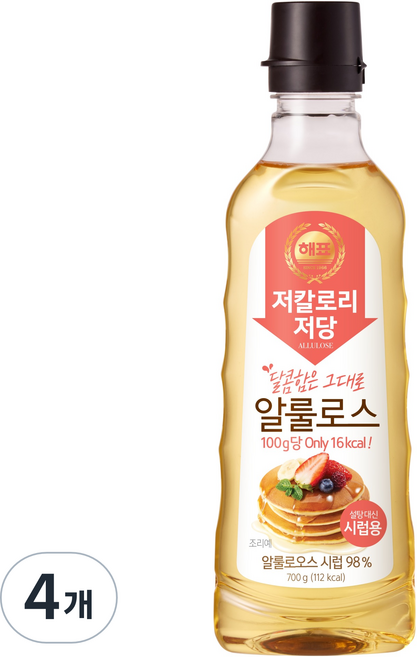 해표 시럽용 알룰로스, 700g, 4개