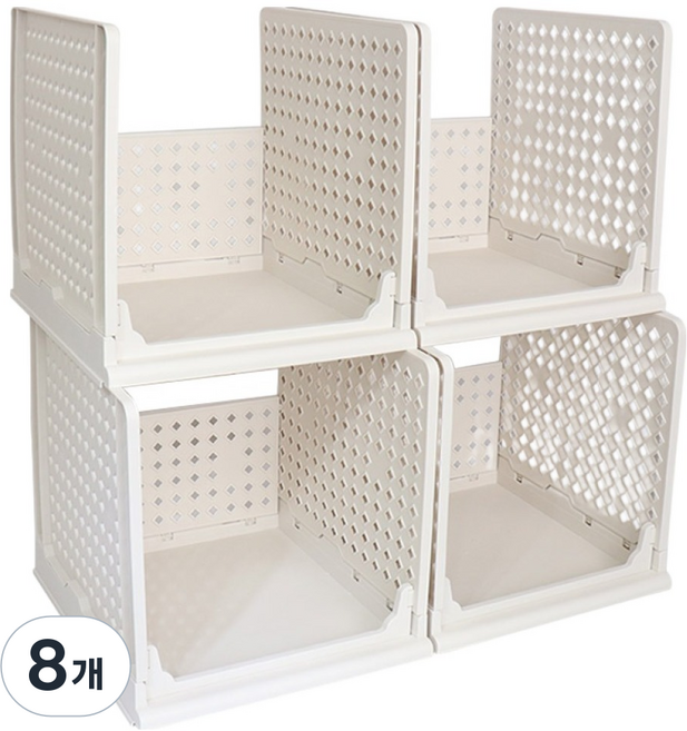 키친앤홈 슬라이딩 리빙박스, 화이트, 8개