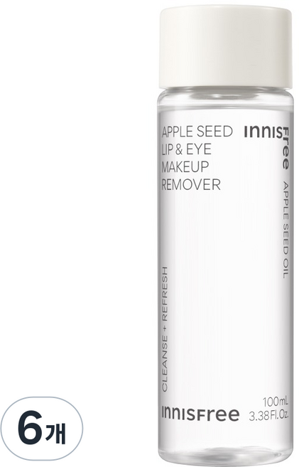 이니스프리 애플 씨드 립앤아이 메이크업 리무버, 100ml, 6개