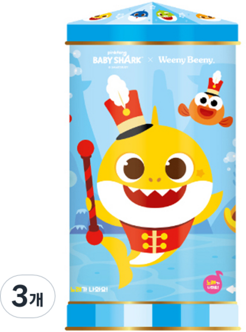 위니비니 핑크퐁 아기상어 뮤지컬틴 블루, 240g, 3개