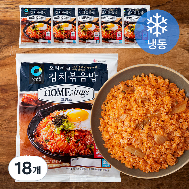 청정원 호밍스 오리지널 김치볶음밥 (냉동), 220g, 18개
