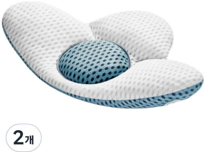 엠지스픽 4D 허리 경추 베개, 연하늘, 2개