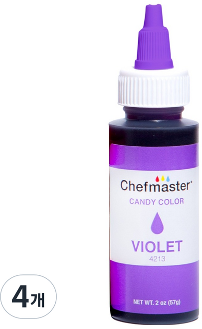 셰프마스터 캔디컬러 지용성 바이올렛 식용색소 4213, 지용성 violet, 4개, 57g