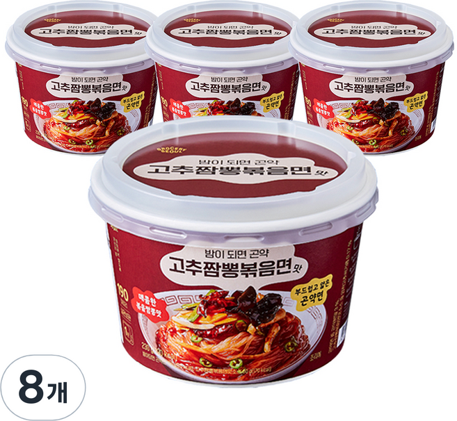 그로서리서울 밤이되면 곤약면 고추짬뽕볶음면맛, 230g, 8개