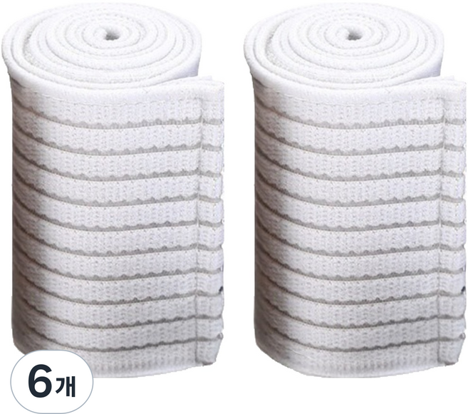 와이홉 고탄력 압박 헬스 손목 보호대, 화이트, 6개