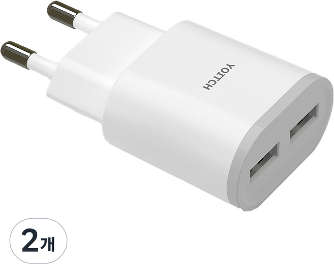 요이치 듀얼 USB 아답터, 화이트, 2개