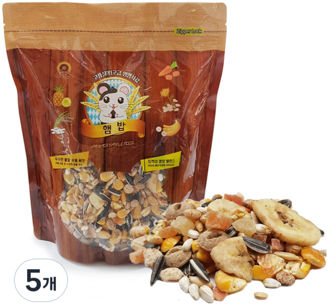 피에스피 햄밥 햄스터 사료, 900g, 5개