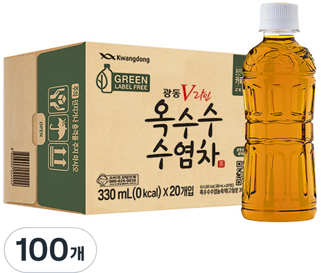 광동옥수수수염차 무라벨, 330ml, 100개