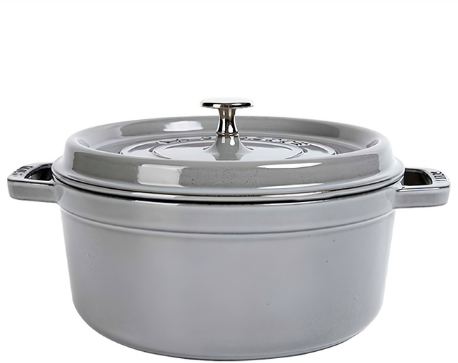 staub 琺寶 琺瑯鑄鐵圓形燉鍋 40509-307, 1個, 石墨灰, 22cm