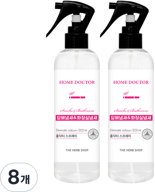 홈닥터 담배냄새 앤 화장실냄새 스프레이 섬유탈취제 본품, 200ml, 8개