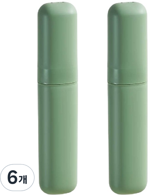 아우라팸 간편한 여행용 휴대용 칫솔케이스, 그린, 6개