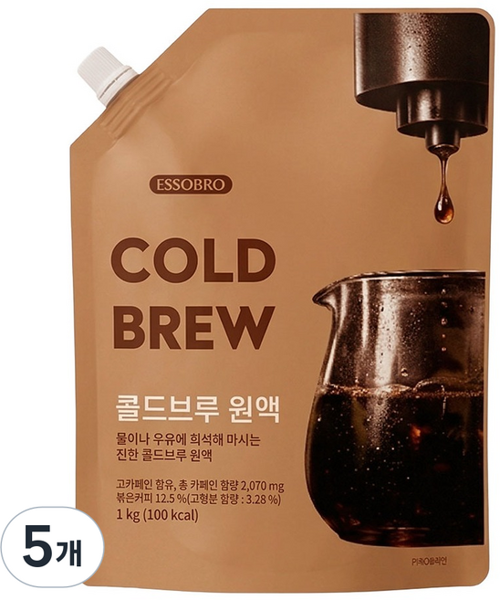 에쏘브로 콜드브루 원액, 1kg, 5개, 1개입