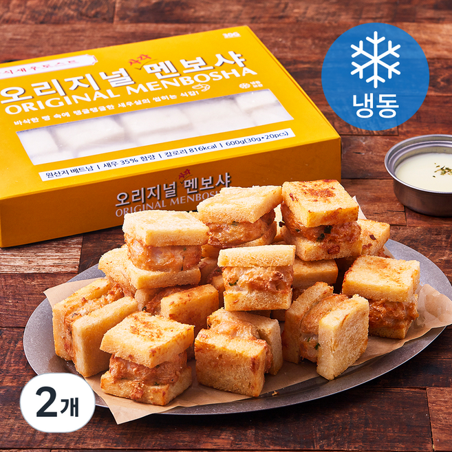 지엔씨푸드 오리지널 사각 멘보샤 20개입 (냉동), 600g, 2개