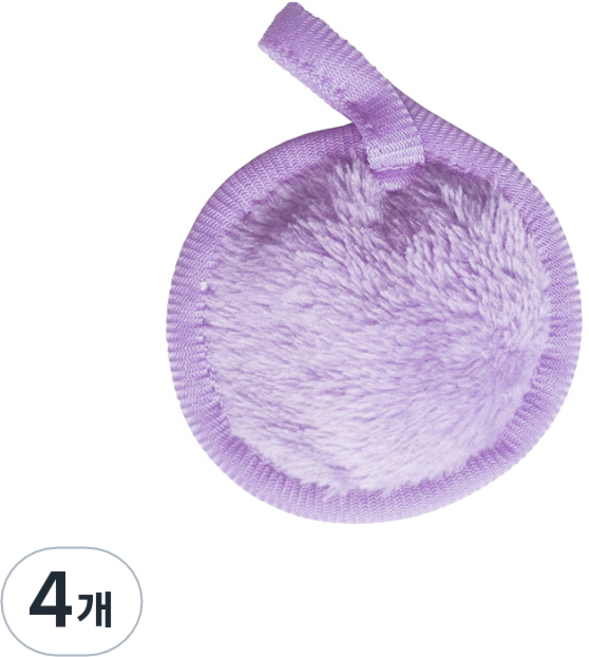 페이스 클렌징 타올, 4개, 퍼플