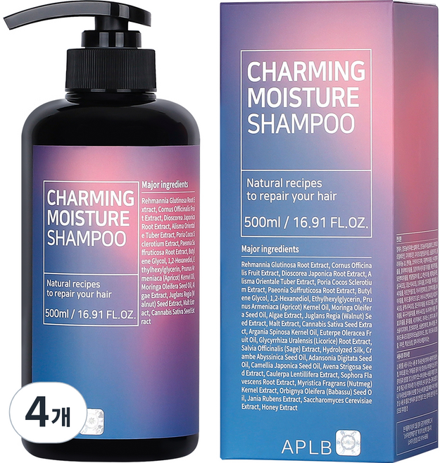 에이플비 차밍 모이스처 샴푸, 500ml, 4개