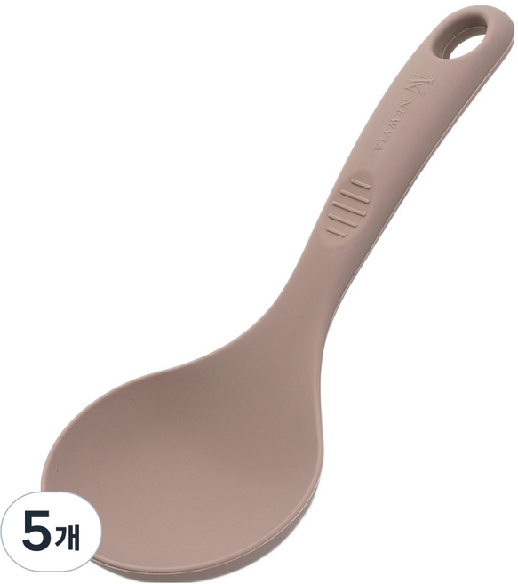 NEWVIA 全包覆矽膠迷你湯勺, 棕色, 5個