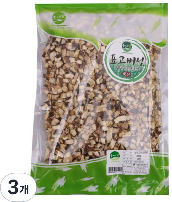 숲자연애 건표고 칩, 250g, 3개
