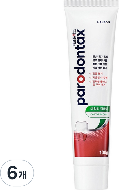 파로돈탁스 데일리 검케어 치약, 100g, 1개입, 6개