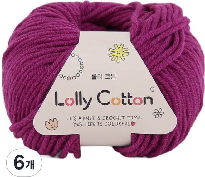 앵콜스 롤리코튼 뜨개실, 46 자색고구마, 6개