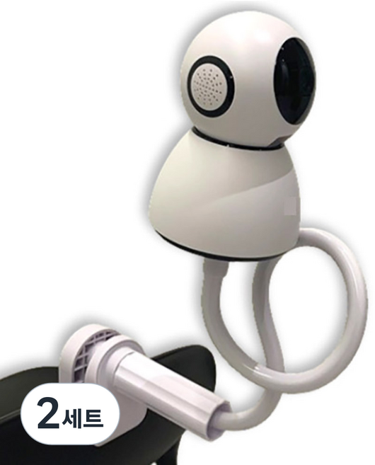 인피샵 각도 조절 홈캠 거치대 + 브라켓 3종 세트, 화이트, 2세트