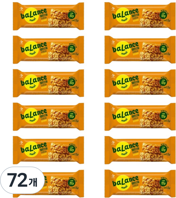 CJ제일제당 밸런스밀 프로틴바 피넛버터, 34g, 72개