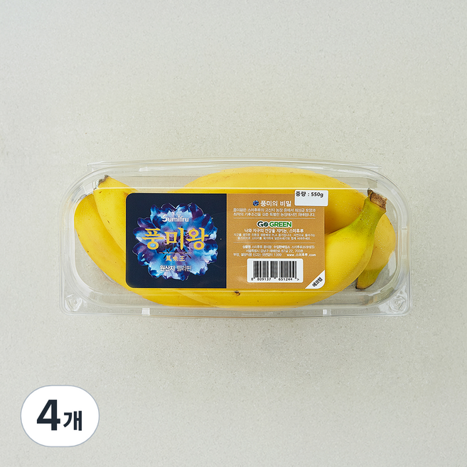 풍미왕 바나나, 4개, 550g