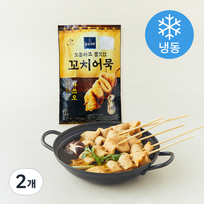 삼호어묵 도톰하고 쫄깃한 꼬치어묵 가쓰오 (냉동), 460g, 2개