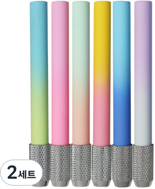 일상속반짝 연필 연장 홀더 연필깍지 6종 세트, 그라데이션, 2세트
