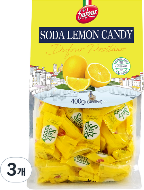 듀포 포지타노 소다 레몬캔디, 400g, 3개