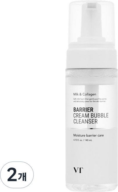 브이티코스메틱 베리어 크림 버블 클렌저, 140ml, 2개
