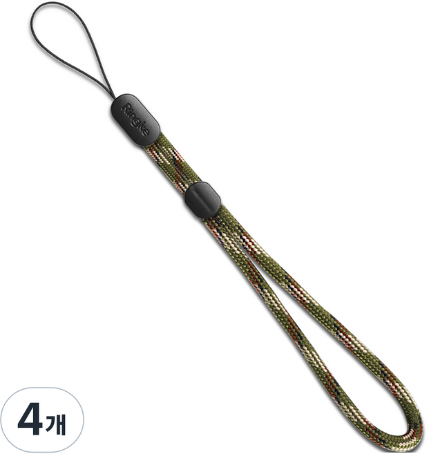링케 파라코드 핸드 스트랩, 4개, 그린 카모플라쥬
