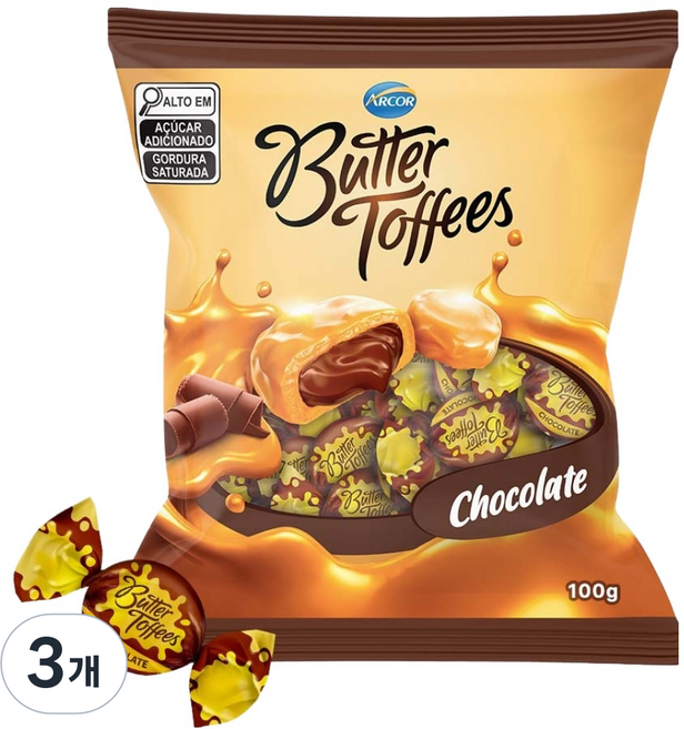 아코르 버터 토피 초코, 100g, 3개