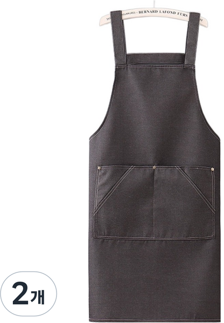 데이소이 데님 민소매 주방 앞치마 ONE SIZE, 03 블랙, 2개