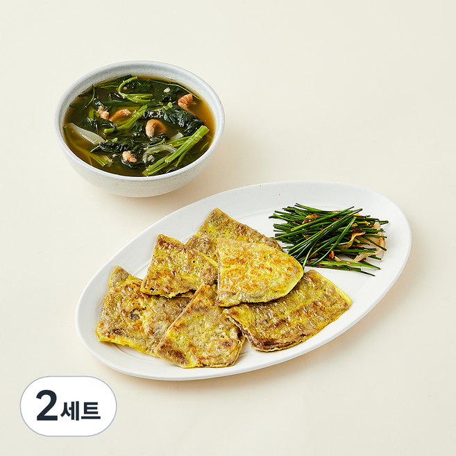 압구정 예향 한끼 아욱국 500g + 소고기육전과 영양부추무침 180g 세트 B, 680g, 2세트