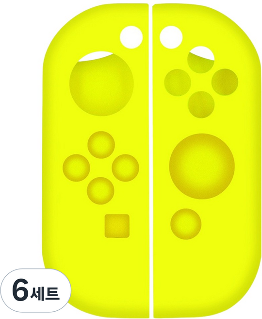 호후 닌텐도 스위치 OLED 조이콘 실리콘 케이스 말랑커버 세트, 옐로, 6세트