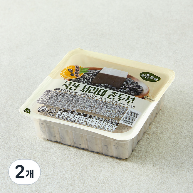 맑은물에 국산 서리태 촌두부, 300g, 2개
