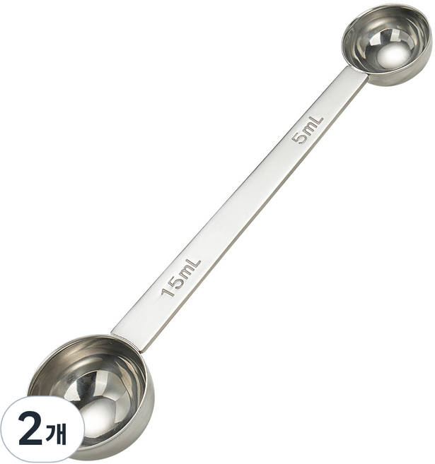 코멧 키친 양면 스테인레스 계량 스푼, 2개