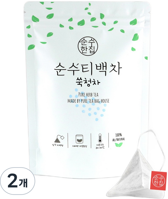 순수한집 쑥청차 티백, 1g, 2개, 10개입