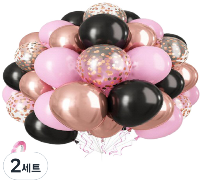 만들하비 컨페티 풍선 30p 세트, 블랙핑크(랜덤발송), 2세트