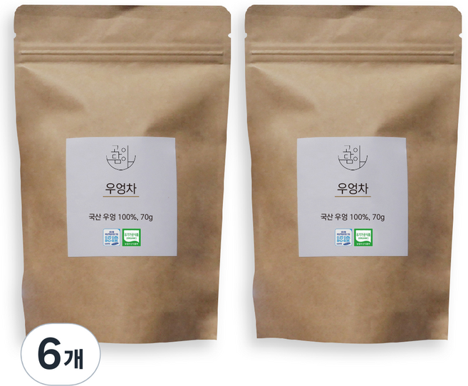 고이담아 유기농 우엉차 슬라이스, 70g, 1개, 6개