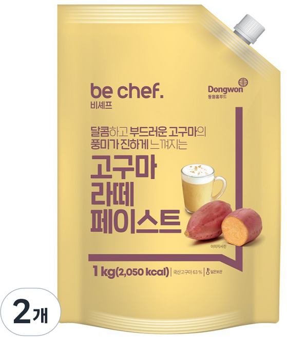 비셰프 고구마라떼페이스트, 1kg, 2개, 1개입