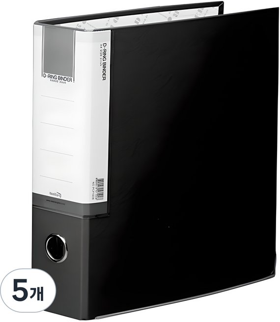 희망사무포인트 D링 합지 바인더 7cm 3공, 흑색, 5개